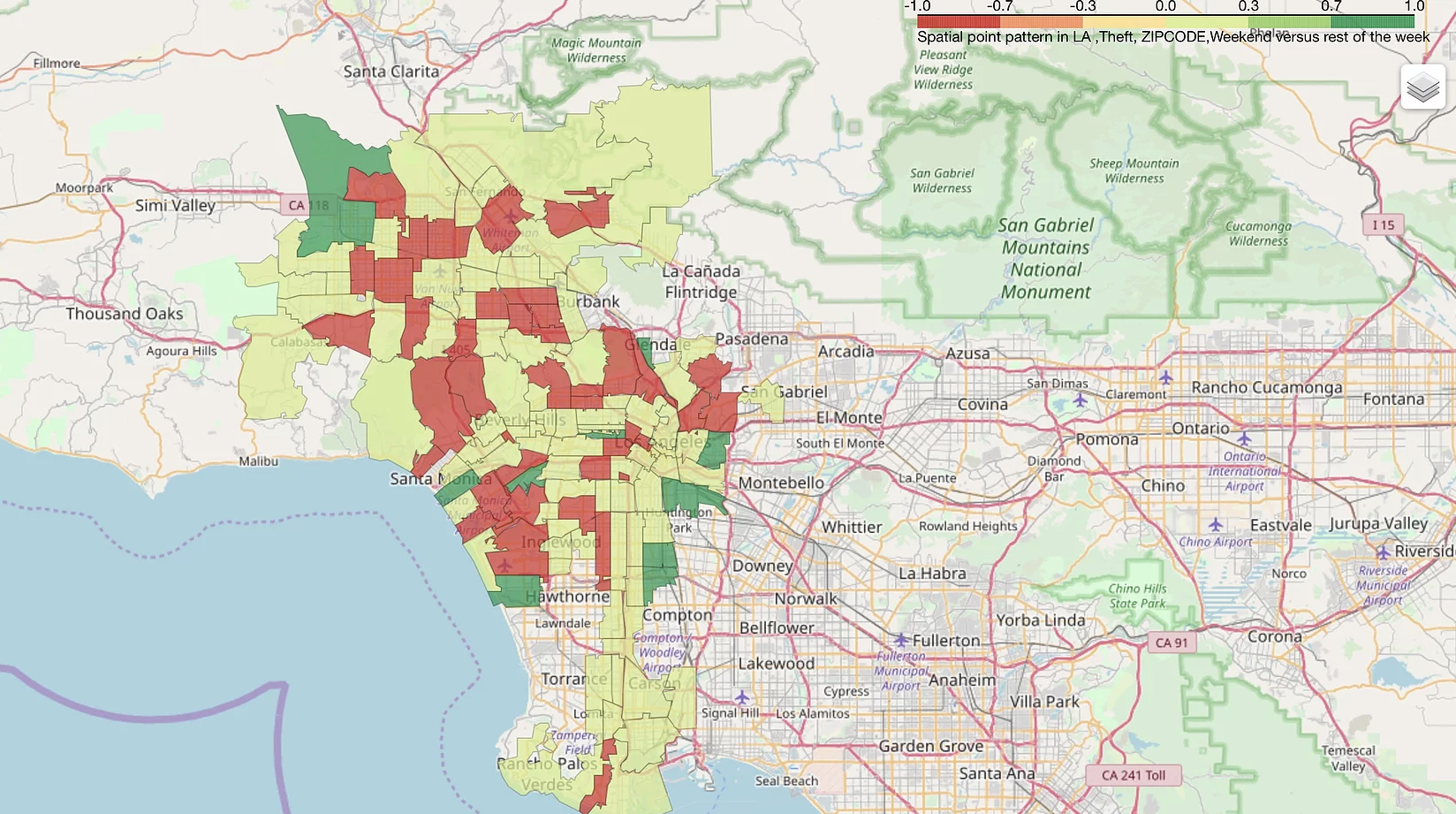 Theft Crime Spatial Temporal Pattern in LA